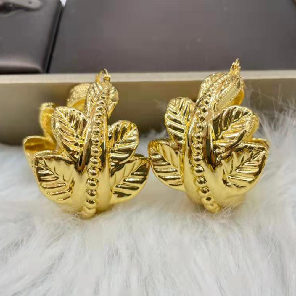 Hoop Huggie Earrings Women Fashion Jewelry Dubai Gold Color Ethiopian African for Brazilian Weddings Plated Set 2210084720122