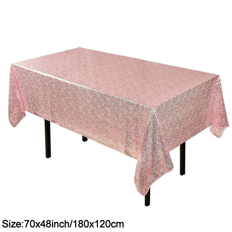 Nappe de table 180x120cm couverture de table rectangulaire paillettes nappe de table en or rose pour mariage fête d'anniversaire décoration de la maison 221008