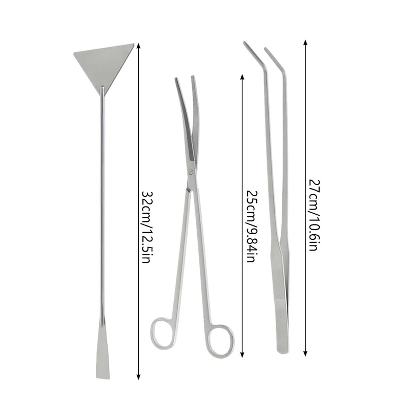 Decorations Aquarium Tank Cleaning Tools Stainless Steel Fish Tank Scissor Tweezer with Bag Aquatic Plants Set for Aquarium Maintenance 2201007