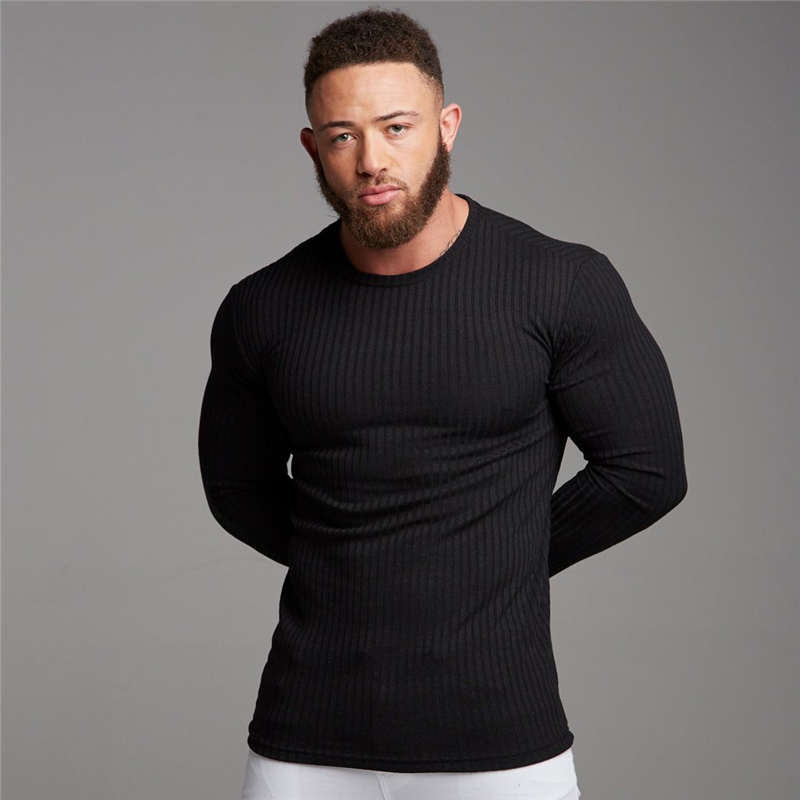 Mens Sweaters Muscleguys Autumn Fashion Thin Sweaters Men Long Sleeve Pullovers Man ONeck Solid Slim Fit Sweaters Knitting Tops pull homme 221007