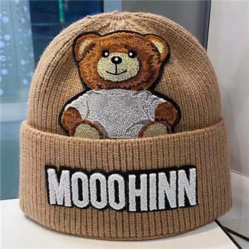 Designers Bonnet Children Sticked Hats Luxury Letter Anime Bear Winter Hat Outdoor Cold Protection Warm Plush Soft Popular Trend P4194534