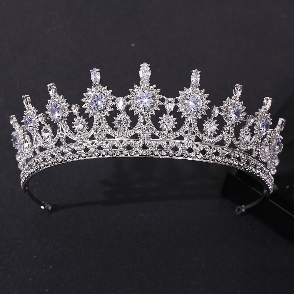 Lüks zirkon taç gelin başlıkları başlık kristal kadınlar tiaras rhinestone düğün kaüre doğum günü kafa bandı yarış saç takı aksesuarları cl1236