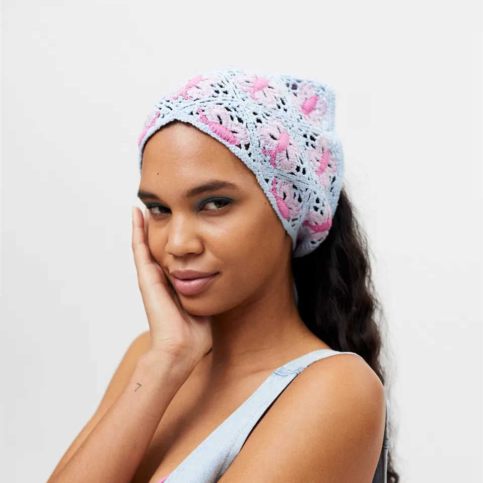 Headbands Triangle Bandana Turban Crochet Hair Scarf Butterfly Tai Chi Cheery Hairband Knitted Headband for Women Trend Y2K Hair Accessory T221007