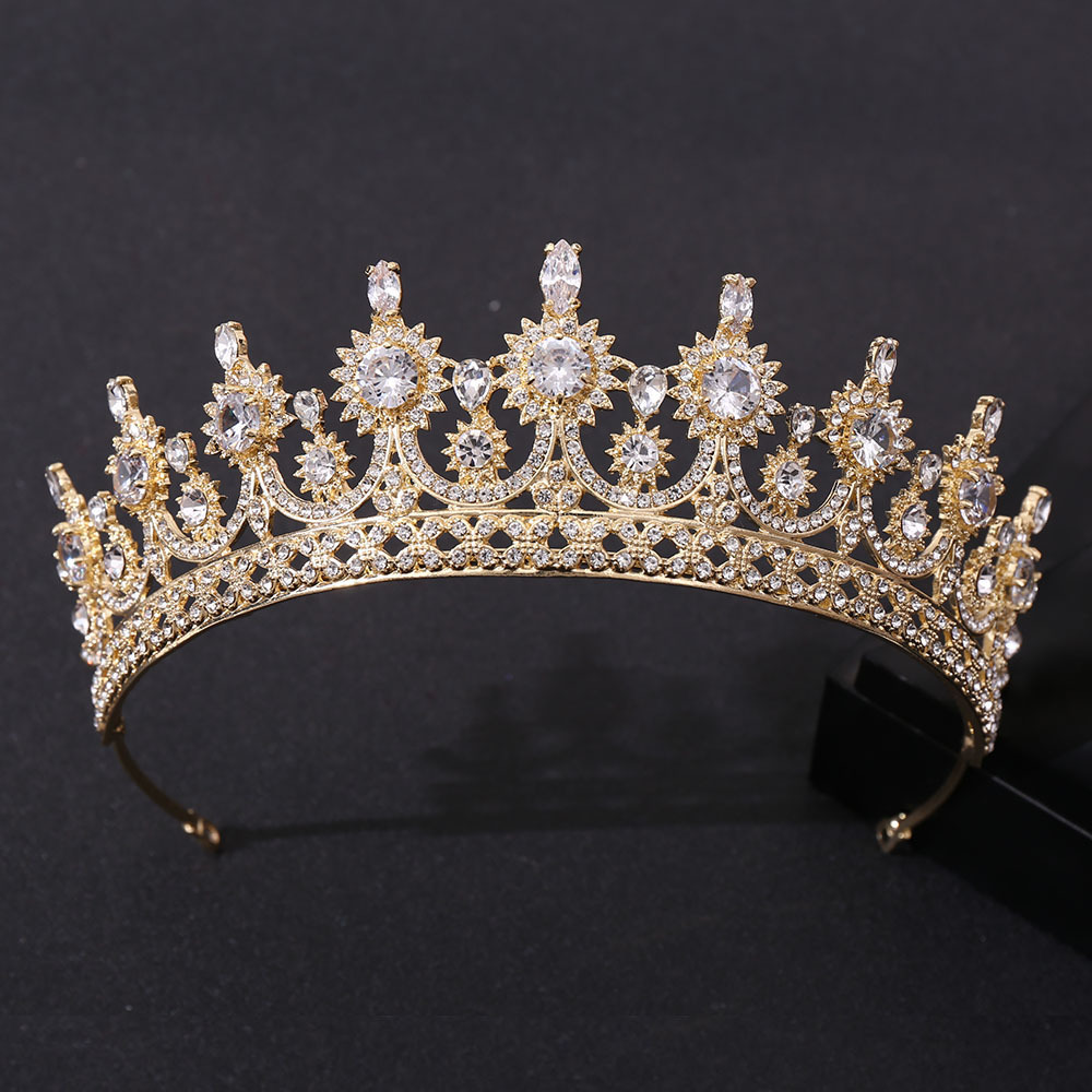 Luxe zirkoon kroon bruids headpieces hoofddeksel kristal vrouwen tiaras strass Rhinestone bruiloft haardress verjaardag hoofdband optocht haar sieraden accessoires CL1236