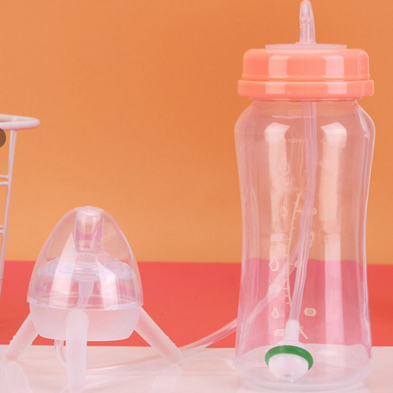 Butelki dla niemowląt# 300 ml karmienie dla dzieci pup woda z słomką łyżki treningiem słodkie picie rąk urodzony 221007