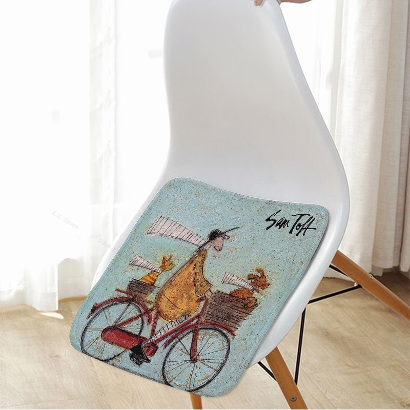 Cushiondecoratif Yastık Sam Toft Sanat Soyut Peyzaj Aşk Köpekleri Pet Modern Stil Koltuk Yastık Ofis Yemek Taburesi Pad Sünger Kanepe Mat Slip Slip Yastık 221008