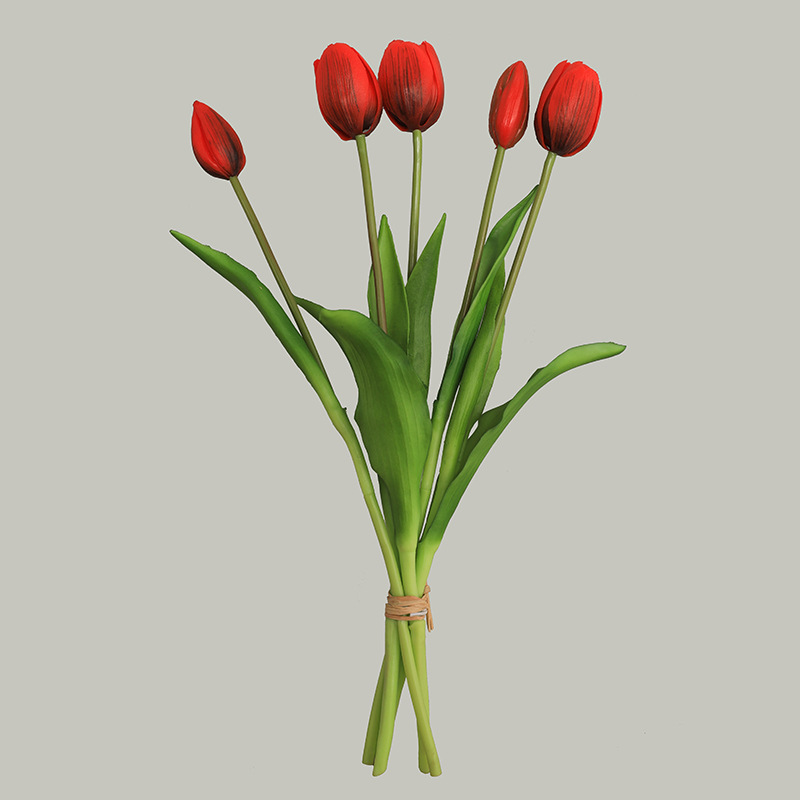 Fiori nuziali Bouquet di tulipani artificiali a 5 teste Fiore decorazioni nuziali domestiche