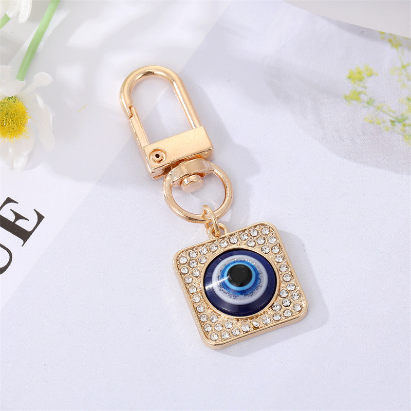 Evil Eye Hamsa main coeur porte-clés porte-clés femmes cadeau bleu oeil sac voiture porte-clés breloque accessoires bijoux