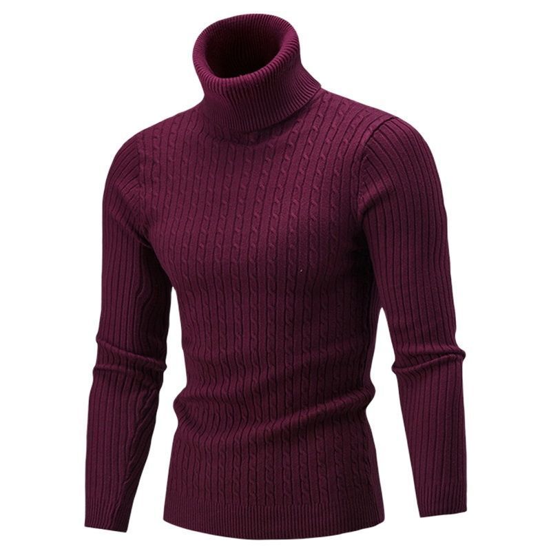 Pulls pour hommes automne hiver col roulé tricot pulls col roulé tricoté chaud hommes pull Slim Fit décontracté 221007