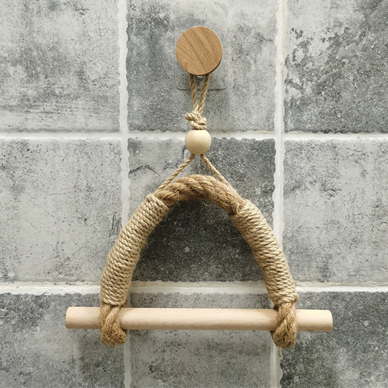 Toiletpapierhouders muur hangt houten handdoekhouder slaapkamer driehoek rek badkamer decir hennep s 221007