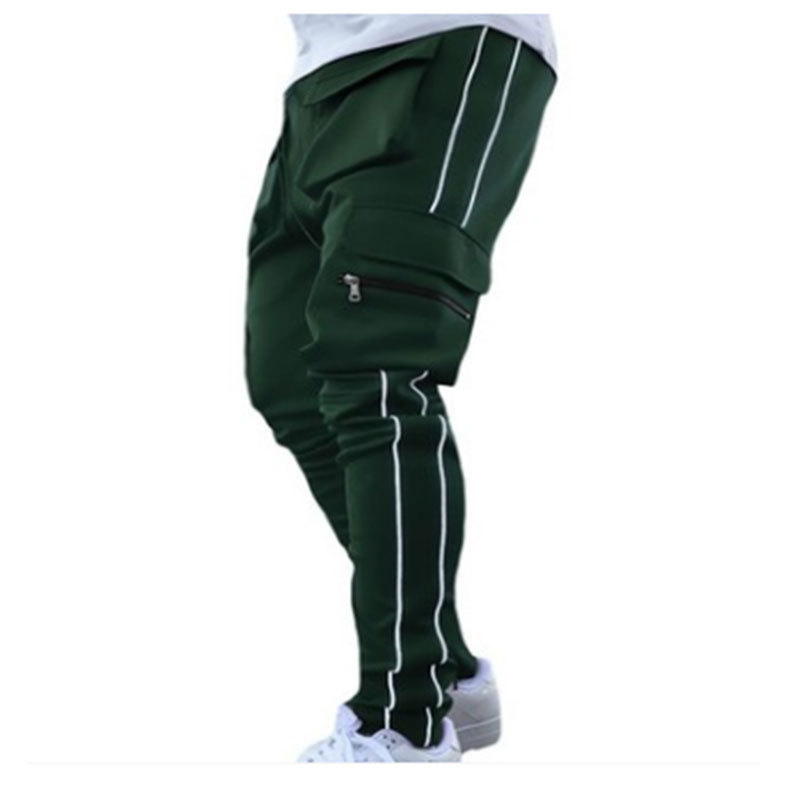 Mens Pants Spring and autumn work wear menpants male sports leisure brand multipocket night jogging reflective fitness pants Joggers 221007