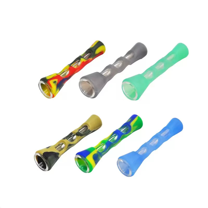 Smoke Accessory Silicone Prometheus One Hitter Bat Herb Vaporizer Tobacco Pipes Nano Glass Pipe con tuba