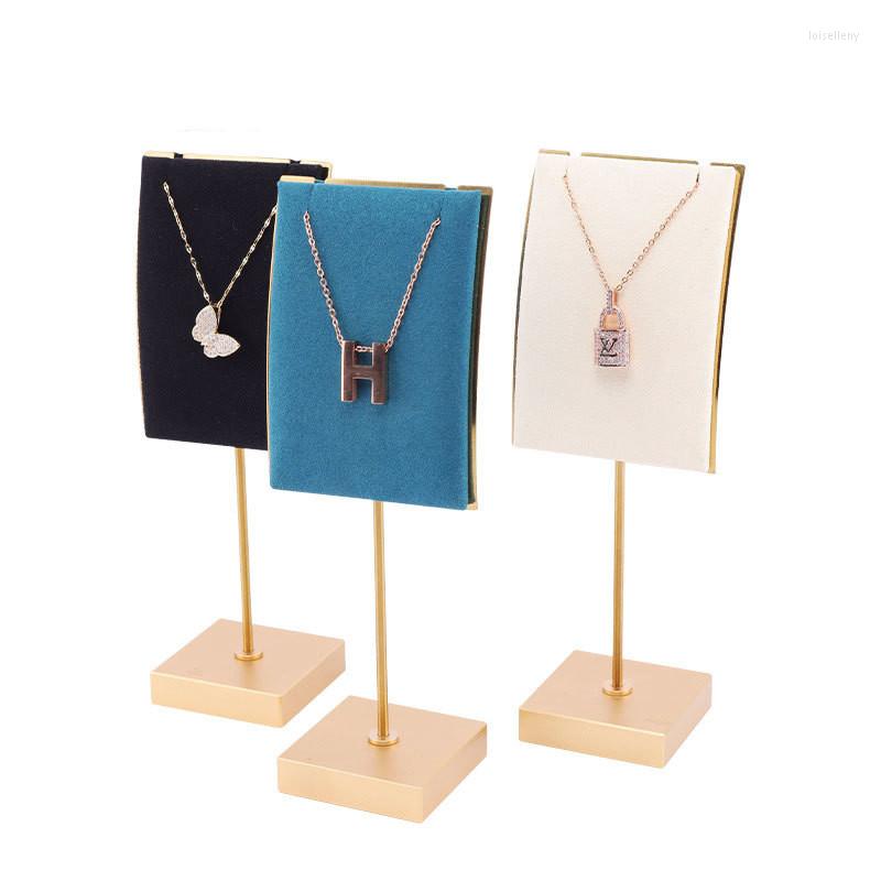 Smyckespåsar lyxiga metallbashalsband Display Stand Färgglada hängen för butik281m