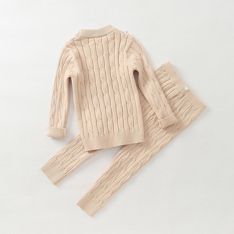Conjuntos de roupas nascidos menino de malha de malha conjunto suéterpant algodão infantil malha de malha de malha
