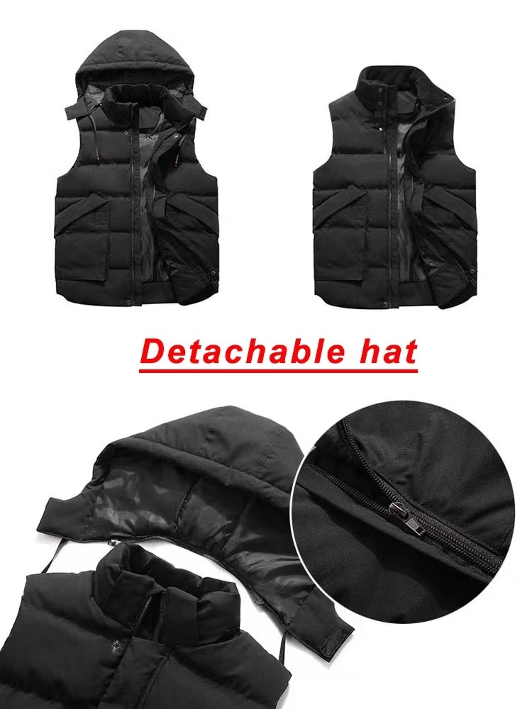 Kamizelki męskie w rozmiarze zimowa kurtka bez rękawów z kapturem wiatraka ciepła kamizelka polarowa płaszcza 8xl 221008