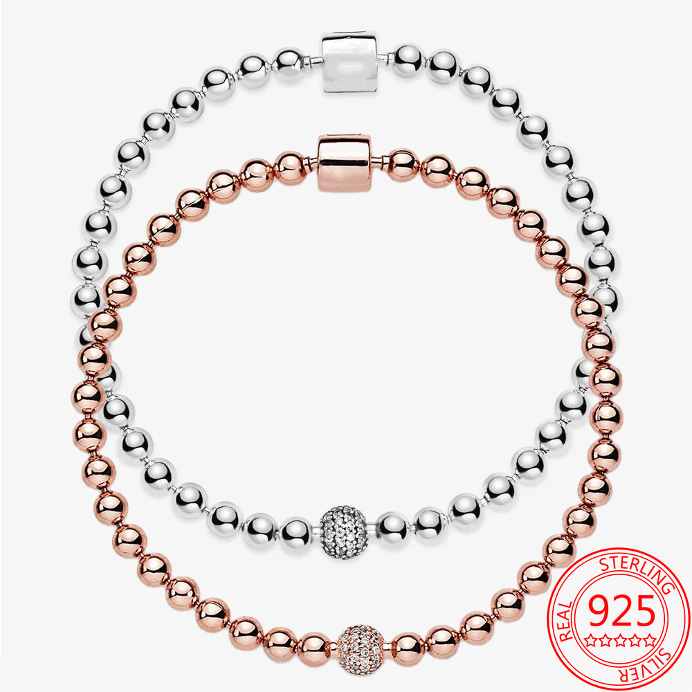 Novo popular 925 pulseira de prata esterlina rosa ouro barril coelho pulseira clássico p feminino jóias acessórios de moda gift6186369