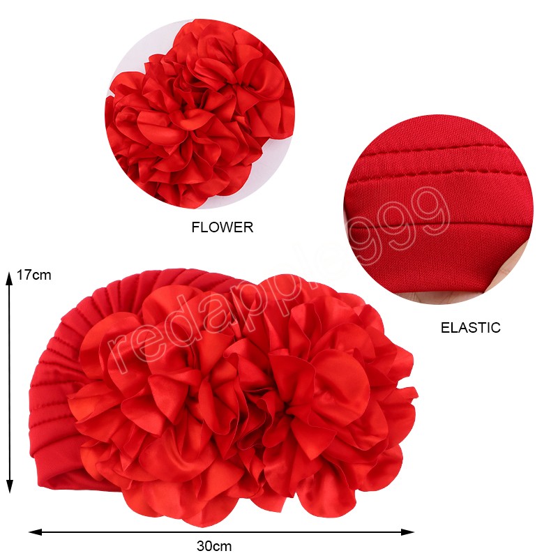 Bonnet femme chapeaux fleurs volants musulman Turban chapeau africain islamique intérieur Hijabs élastique foulard Femme Bonnet