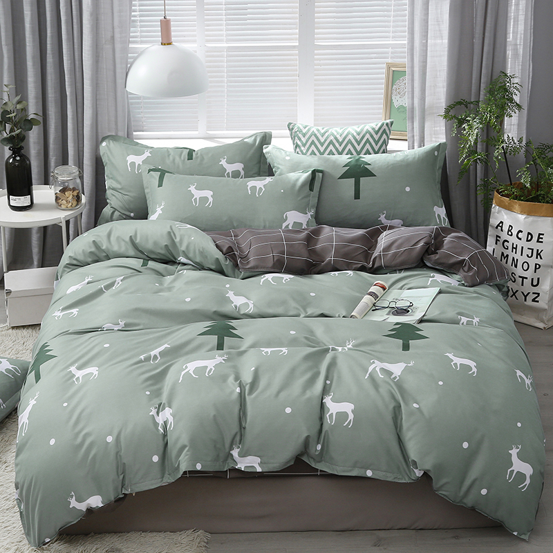 Bedding Set Set Style Bed Sheet Pillowcase Duvet Cover Sets Stripe Aloe Cotton Bed Set Home Bed Textile Products LJ201127335y