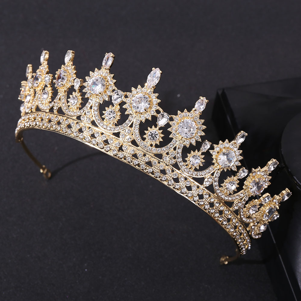 Luxe zirkoon kroon bruids headpieces hoofddeksel kristal vrouwen tiaras strass Rhinestone bruiloft haardress verjaardag hoofdband optocht haar sieraden accessoires CL1236