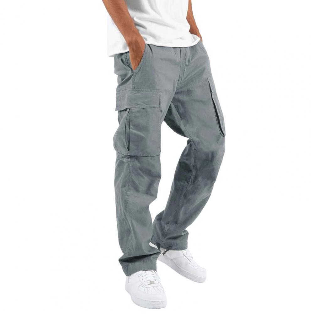 Mens Pants Cargo Pants Trousers For Men Full Length Solid Color Loose Multipocket Summer Drawstring Pockets Pants Streetwear 221007