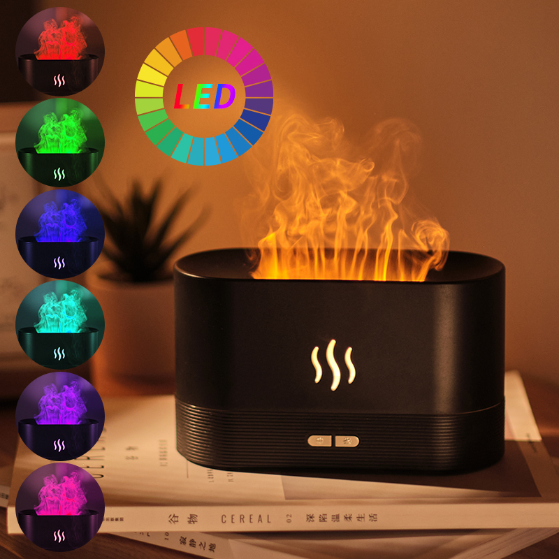 Other Home Garden USB Essential Oil Diffuser With Flame Aroma Diffusers Ultrasonic Air Humidifier Office Fragrance Sooth Sleep Atomize 221007