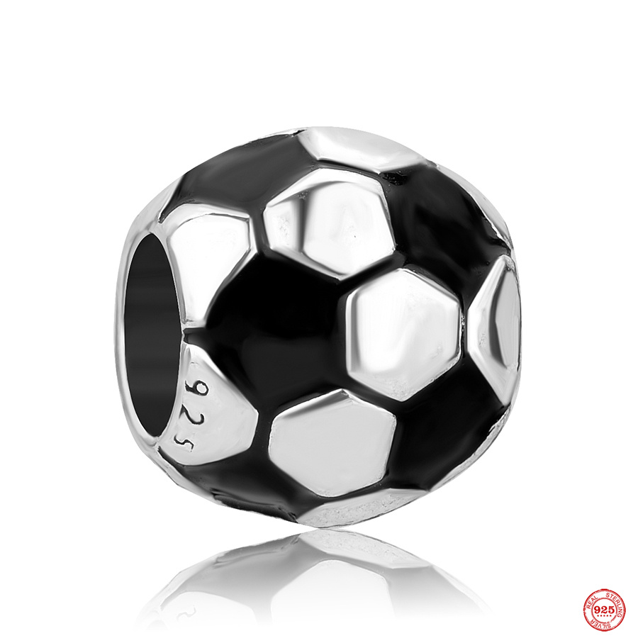 925 STERLING Gümüş Dungle Charm Kadın Boncuklar Yüksek Kaliteli Mücevher Hediye Toptan Yeni Futbol Kolye Voleybol Boncuk Fit Bilezik DIY1921458