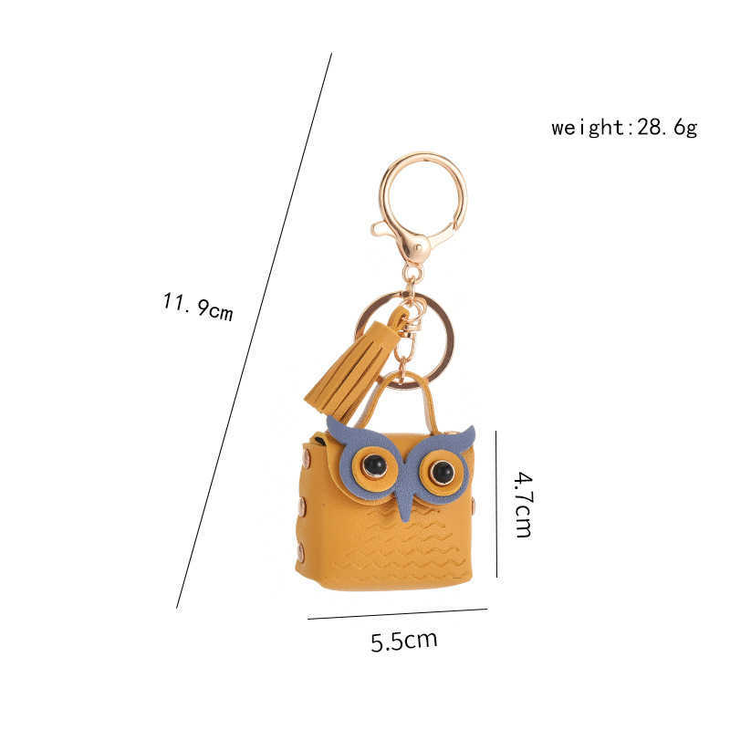 Trendy Coin Purse Chain Tassel Pu Leather Owl Animal Buckle Car Pendant Bag Gift Nyckel Ringtillbehör 1008709970