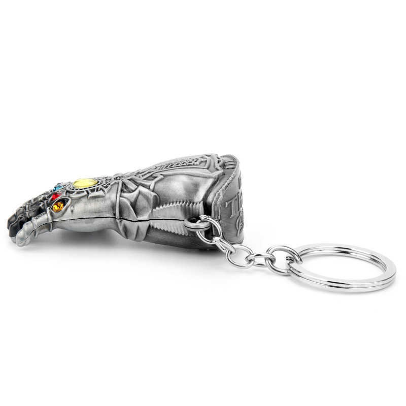 Car Movie Thanos Infinity Glove Gauntlet chain keyring Metal Rings Chaveiro Key Chain Jewelry Gifts 1008