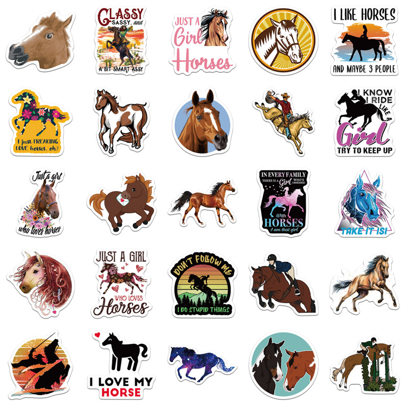 Horse Riding Stickers equestrian Graffiti Kids Toy Skateboard car Motorcycle Bicycle Sticker Decals Wholesale