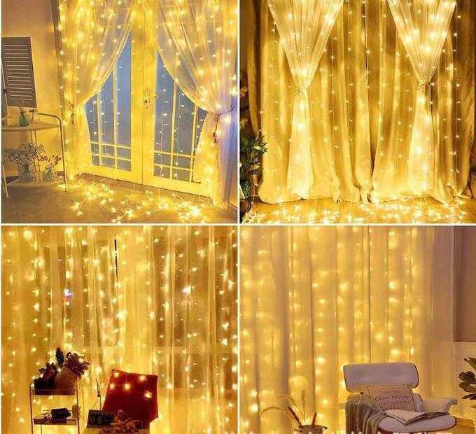 LED -ijs string Kerst Fairy Lights Outdoor Home For Wedding Party Gordijn Garden Deco