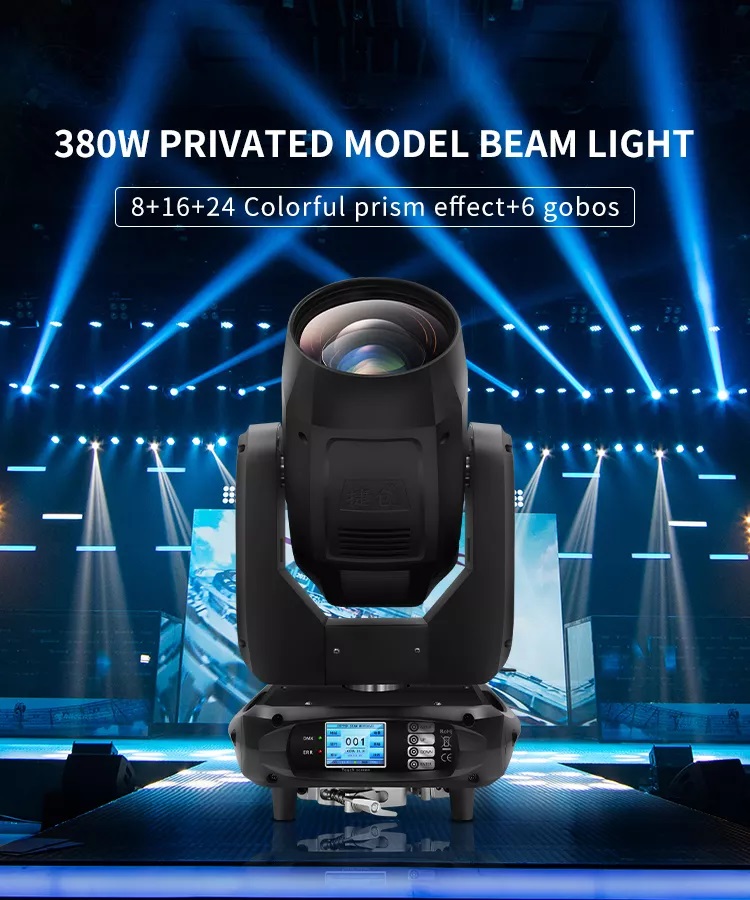 Moving Head Lights 380 Beam Spot Wash Bühne DJ Effektbeleuchtung Touchscreen