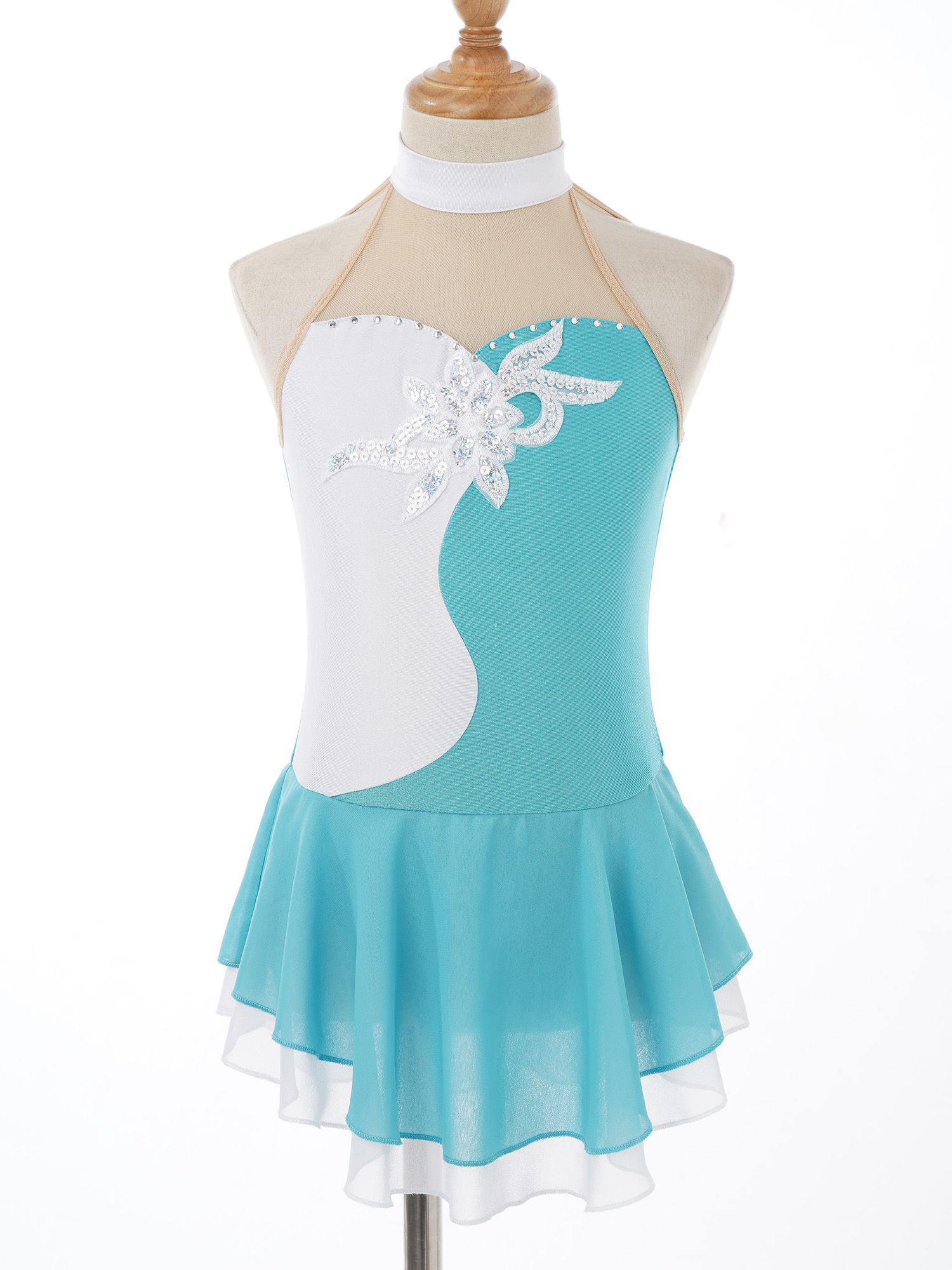 Dancewear Enfant Filles Ballet Gymnastique Justaucorps Figure Robe De Patinage Sur Glace Danse De Salon Costume Formation Performance Vêtements 221007