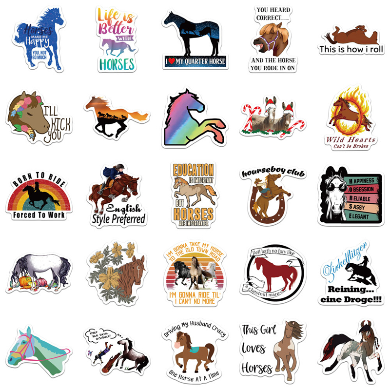 Horse Riding Stickers equestrian Graffiti Kids Toy Skateboard car Motorcycle Bicycle Sticker Decals Wholesale