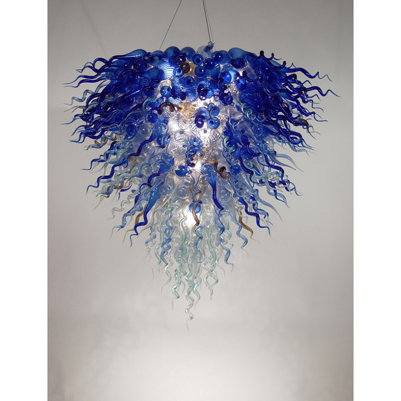 Blue Shade Pendant Lamps Hand Made Blown Glass Chandelier Lighting LED Light Source Italy Design Ceiling Lighting for House Mall Hotel Art Decoration LR775