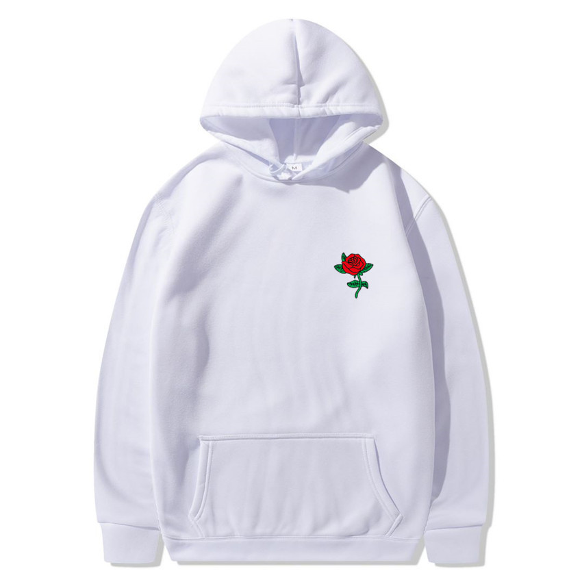 Men's Hoodies Sweatshirts Fashion Trend Rose flower Print Hoodies Hip Hop Casual Sweatshirts Man Streetwear Harajuku Autumn Winter Fleece Hoodie Clothes 221008