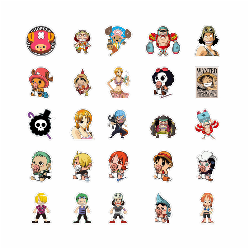 One Piece Stickers Pack for Laptop Anime Graffiti Waterproof Vinyl Sticker Decals for Water Bottle