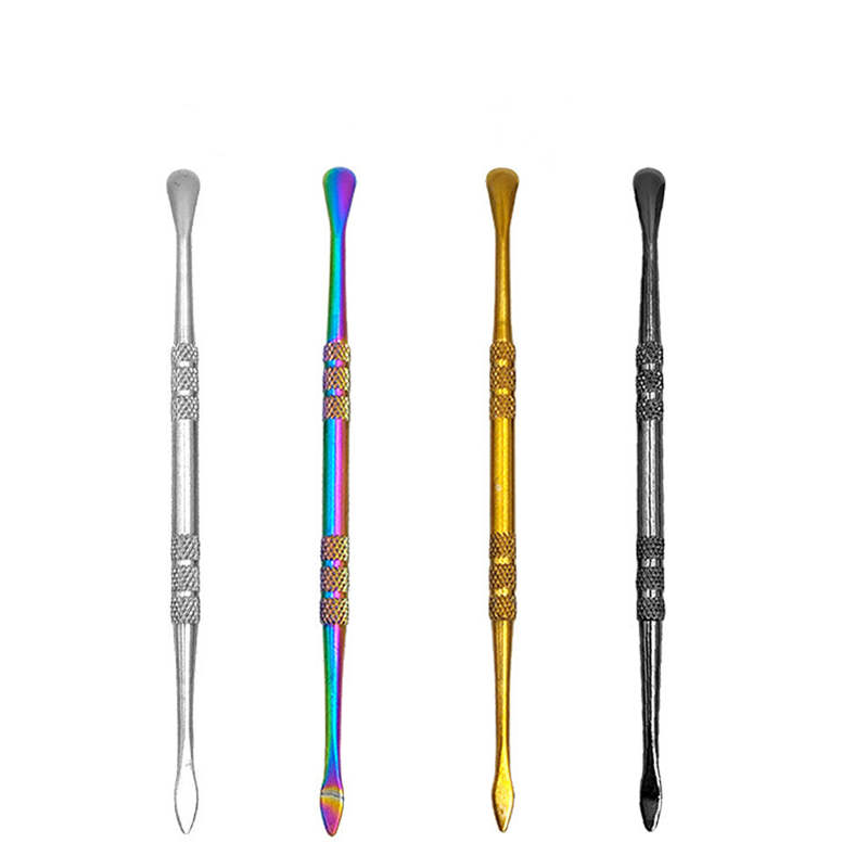 Rainbow SS Wax Dab Tool Acessórios para Fumar Dupla Cabeça 120mm Cachimbo Bong Limpador de Tabaco Vaporizador Atomizador Erva Seca Dabber Prego Concentrado Daber Banger