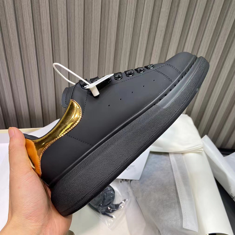 Luxury designer casual shoes women's four seasons flat lacing everything lovers large shoes men's Plate-forme black white size 35-45