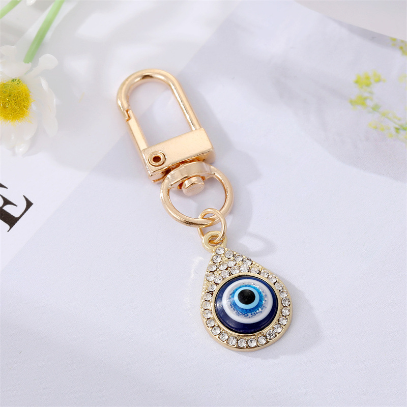 Evil Eye Hamsa main coeur porte-clés porte-clés femmes cadeau bleu oeil sac voiture porte-clés breloque accessoires bijoux