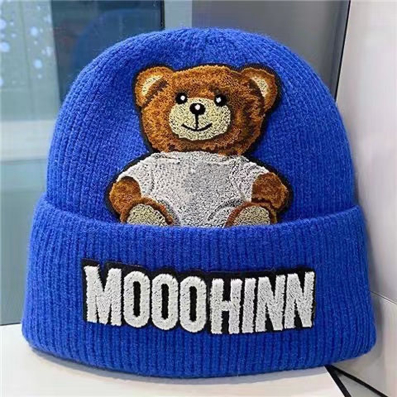 Designers Bonnet Children Sticked Hats Luxury Letter Anime Bear Winter Hat Outdoor Cold Protection Warm Plush Soft Popular Trend P4194534