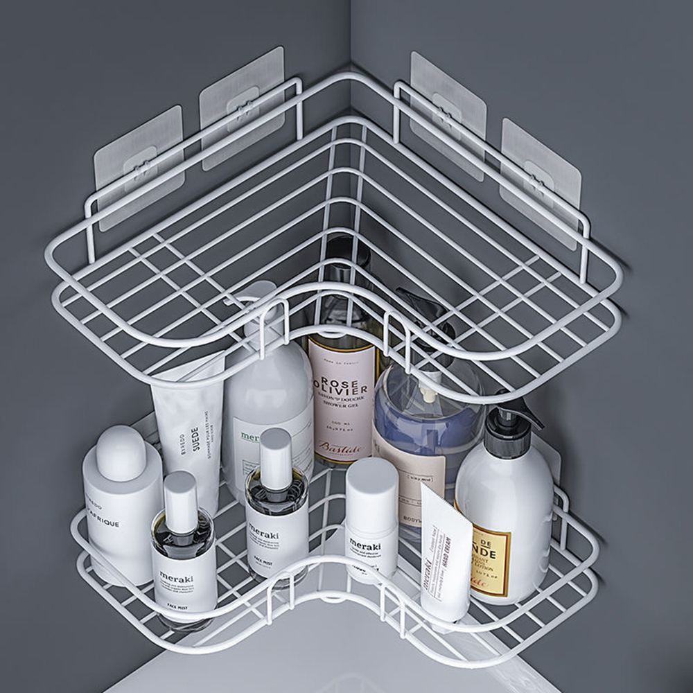 Prateleiras de banheiro Organizador de cozinha de prateleira Canto do chuveiro Caddy Storage Rack shampoo para acessórios 221007