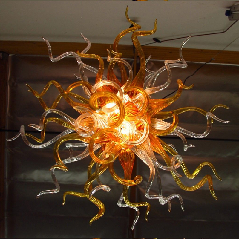 Residentiële kleine gekleurde hanglampen 100% handgemaakt geblazen glas kroonluchter verlichting LED -lichtglas voor woonkamer kunst decor lr1239