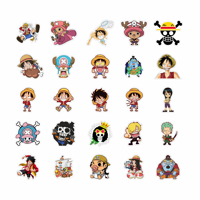 One Piece Stickers Pack for Laptop Anime Graffiti Waterproof Vinyl Sticker Decals for Water Bottle