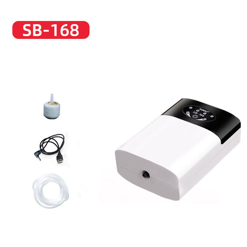 Luftpumpen-Zubehör, wiederaufladbare USB-Aquarium-Luftpumpe mit Zubehör, Stummschaltung, Sauerstoffbelüfter, Kompressor mit Clip zum Angeln xqmg 2201007
