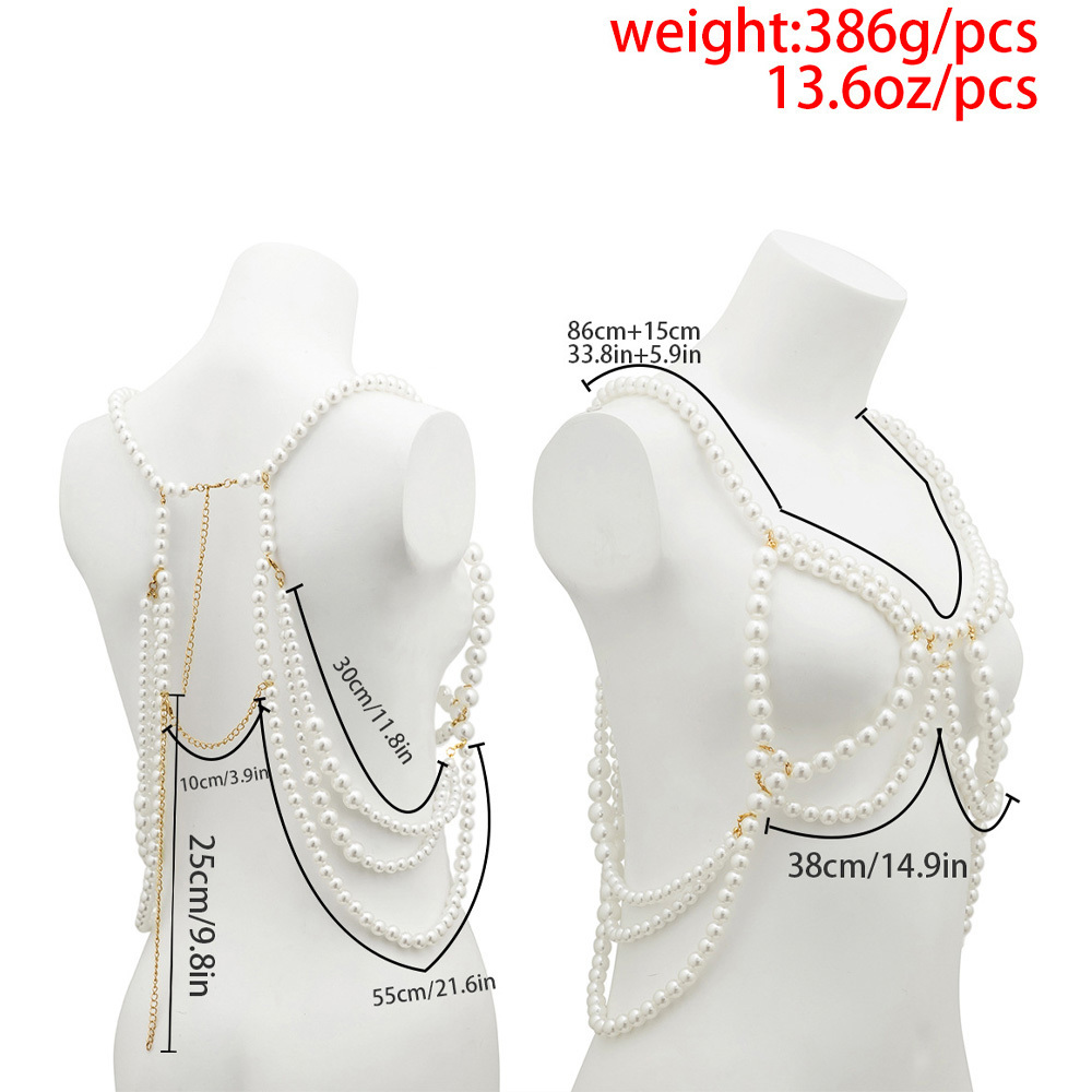 Andere Stonefans Rave Imitation Pearl Body Schmuck BH Bikinis für Frauen Festival Outfit sexy Bauchkette Taille Dessous Schmuck Geschenke 221008