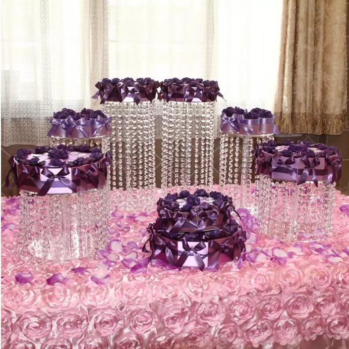 Bruiloft decoraties middelpunt cake stands verjaardag display dessertrek ronde kristal cupcake standaard feesttafel centrum decoratie 6 stks