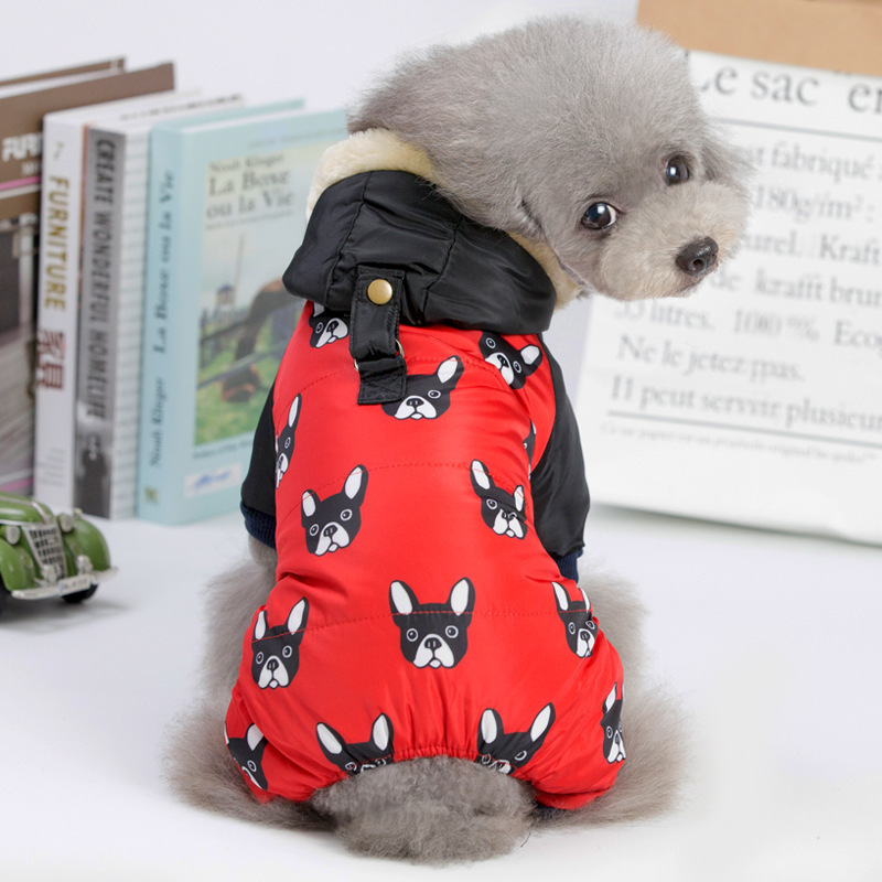 Собачья одежда Pet осень и зимняя одежда FourLegged для маленьких S -модных красных черных цветов SXXL Размер курток 221008