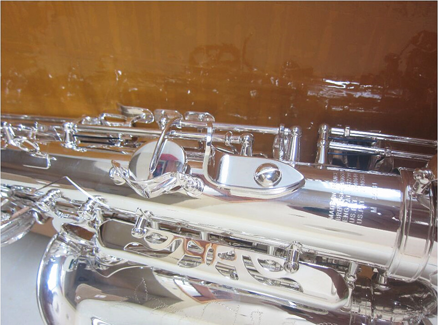 Novo saxofone alto mark vi banhado a prata e plano profissional marca instrumento musical sax com estojo
