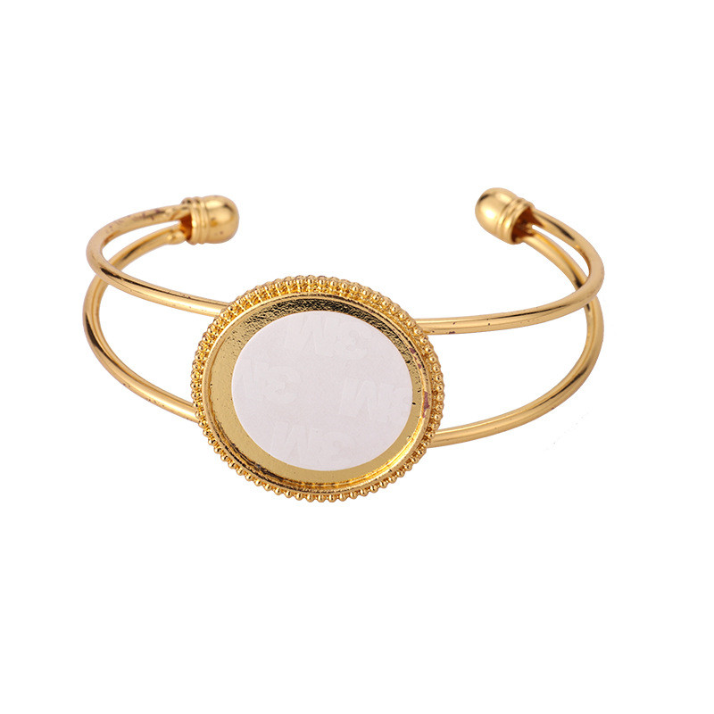 Bracciale a sublimazione in bianco bracciale da uomo in oro di design donna con stampa a trasferimento in lega d'argento tondo Braccialetti coppie Regalo di Natale di San Valentino