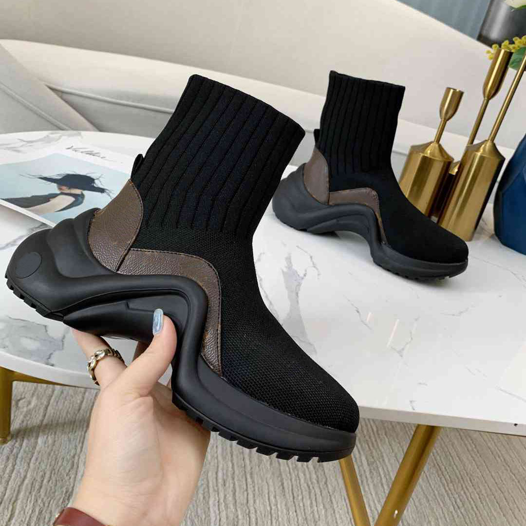 Famous Brand Women's Casual Shoes Designer Fashion High Top Knitted Socks Shoes Outdoor Running Walking Sports Coach Quality Box Sizes 35-41
